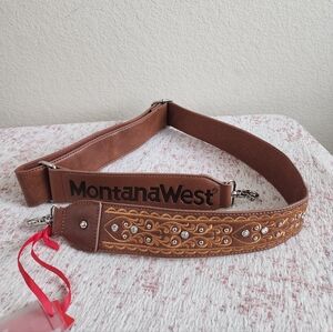 Montana West Brown Bag Strap with Embroidery